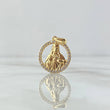 Pendant Sacred Heart of Jesus 1.95gr / 2.3cm / White Zircons 18K Yellow Gold