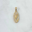 Dije Viregen Maria 1.4gr / 2.7cm / Circones Blancos Oro Amarillo 18K ©