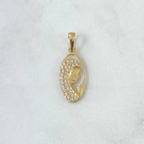 Dije Viregen Maria 1.4gr / 2.7cm / Circones Blancos Oro Amarillo 18K ©