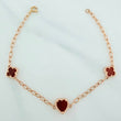 Clover Bracelet Box 3.35gr / 7 in / 2mm Rose Gold Nac.Esp. 18K $