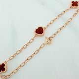 Clover Bracelet Box 3.35gr / 7 in / 2mm Rose Gold Nac.Esp. 18K $