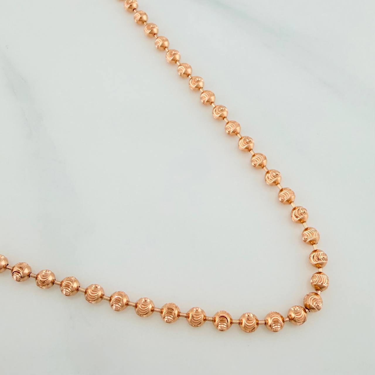 Cadena Militar 12gr / 20 in / 3mm Oro Rosa Nac.Esp. 18K $
