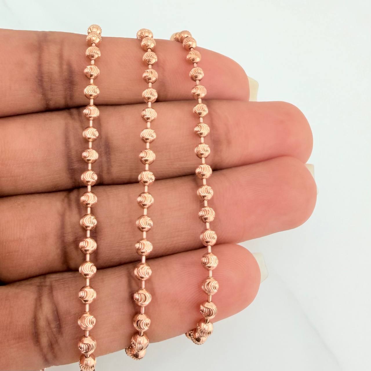 Cadena Militar 12gr / 20 in / 3mm Oro Rosa Nac.Esp. 18K $