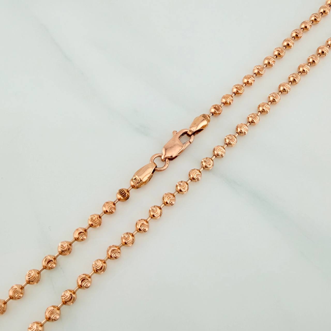 Cadena Militar 12gr / 20 in / 3mm Oro Rosa Nac.Esp. 18K $