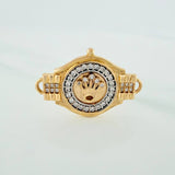 Herraje Corona Cinturon 3.65gr / 1 in / Dos Oros Amarillo Blanco 18K %
