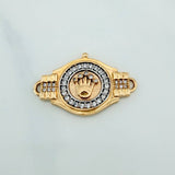Herraje Corona Cinturon 3.65gr / 1 in / Dos Oros Amarillo Blanco 18K %