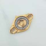 Herraje Corona Cinturon 3.65gr / 1 in / Dos Oros Amarillo Blanco 18K %