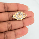 Herraje Corona Cinturon 3.45gr / 1 in / Dos Oros Amarillo Blanco 18K %