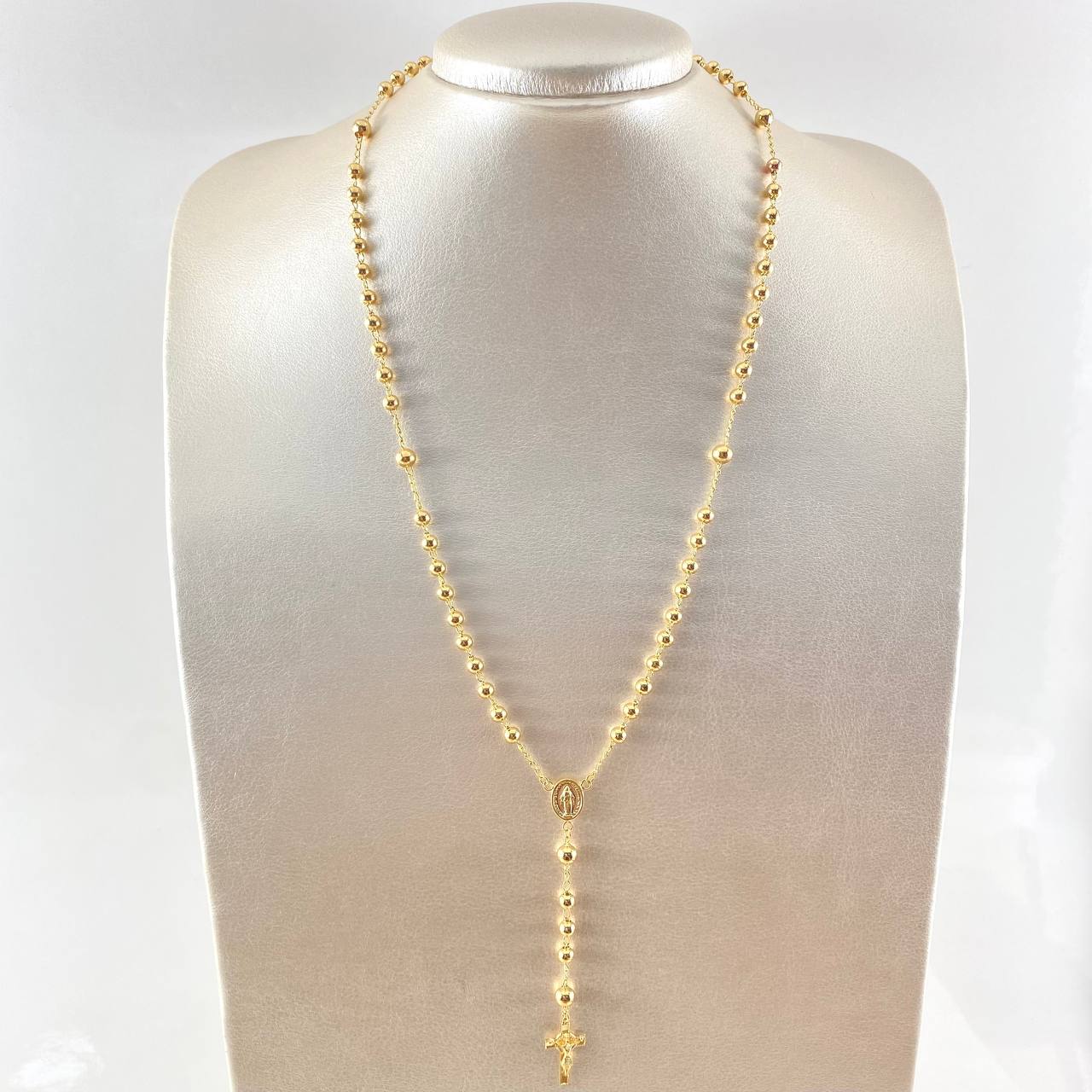 Miraculous Virgin Rosary 13.35gr / 50cm / 4mm-5mm Bead Polished 18K Yellow Gold