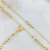 Miraculous Virgin Rosario 9gr / 50cm / 3mm-4mm Bead Polished 18K Yellow Gold