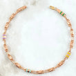 Rustic Anklet 2x1 Oval Diamond Cut 6.3gr / 24cm / Multiple Cuffs Two Yellow Rose Gold 18K