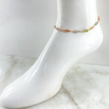 Rustic Anklet 2x1 Diamond Diamond Cut 6.25gr / 25cm / Multiple Causals Three Golds 18K