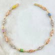 Rustic Anklet 2x1 Diamond Diamond Cut 6.25gr / 25cm / Multiple Causals Three Golds 18K