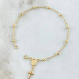 Pulso Denario Virgen Milagrosa 2.3gr / 18.5cm / 3mm Diamantado Oro Amarillo 18K
