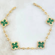 Bracelet GC Clover Green 5.35gr / 7.5in / 18K Gold Yellow ©