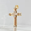 Pendant Cubic Wire Cross Straight 21gr / 6.4cm / White Zircons Two 18K Yellow Rose Gold ©
