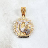 Pendant San Miguel Double Halo 7.15gr / 3.9cm / White Zircon Relief 18K Yellow Gold ©