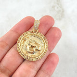 Pendant Lion Spiral Striped Medallion 14.1gr / 4cm / Yellow Gold 18K Relief ©