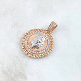 Pendant Cuban Lion Medallion 7.6gr / 3.1cm / Relief White Zirconia Two-tone 18K White and Rose Gold ©