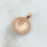 Pendant Cuban Lion Medallion 7.6gr / 3.1cm / Relief White Zirconia Two-tone 18K White and Rose Gold ©