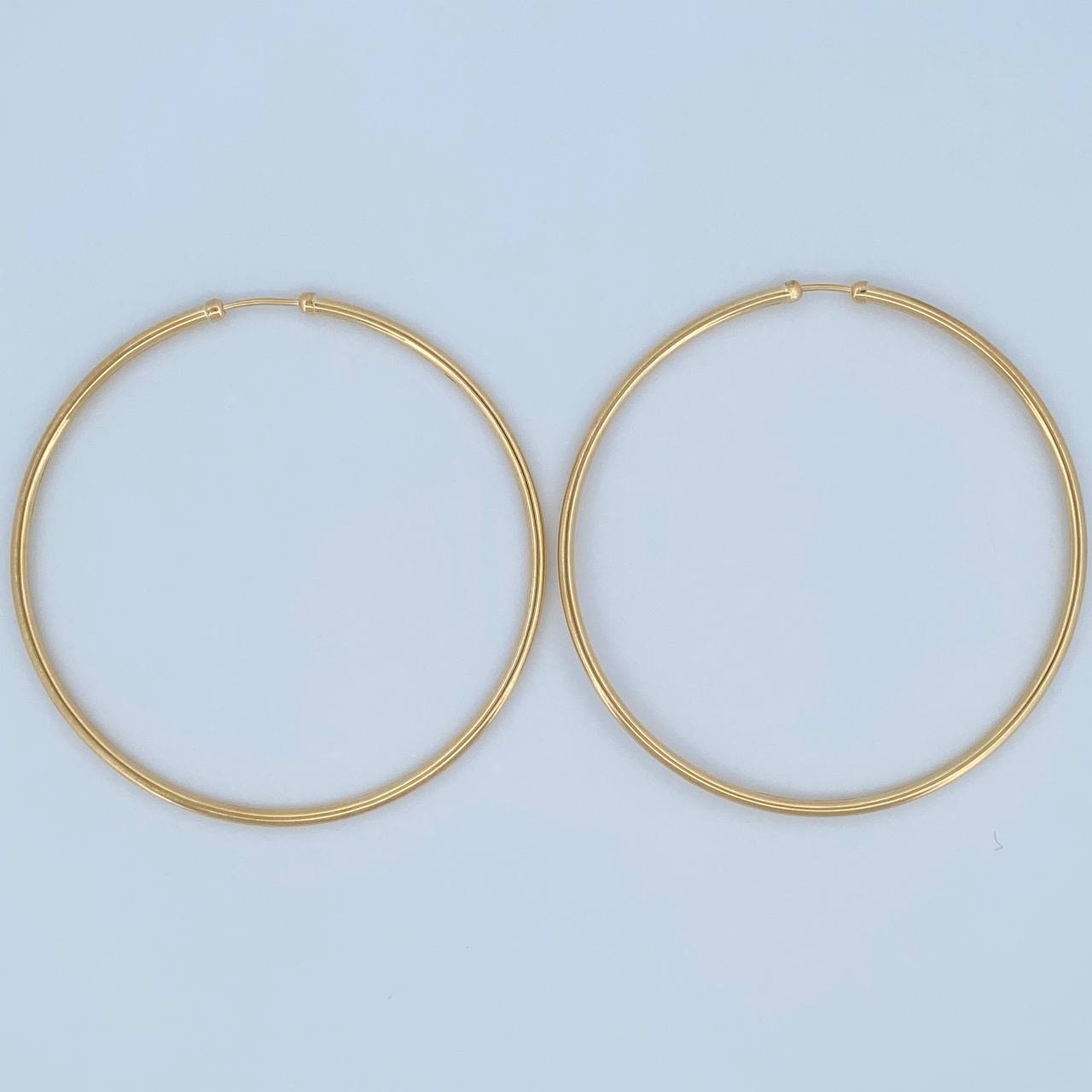 Hoop Earrings Caponeras 4.9gr / 6cm / 18K Gold $