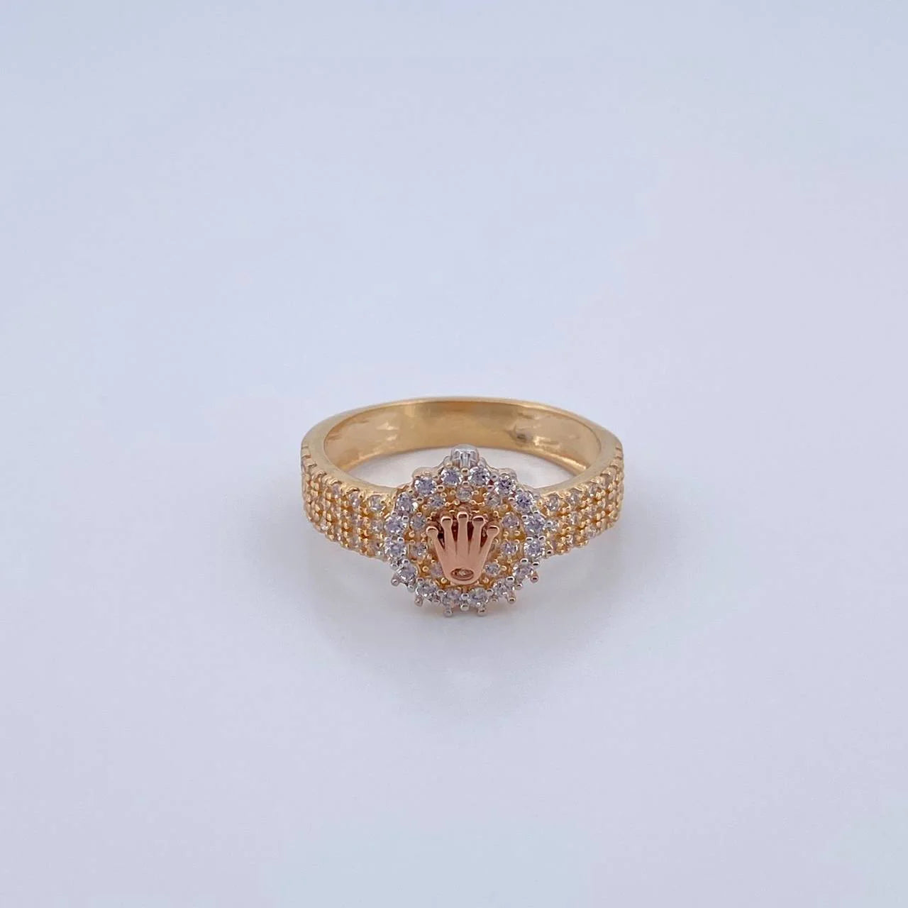 Ring Band Crown 3.3 g / T6 1/2 Two Yellow Rose Gold 18K