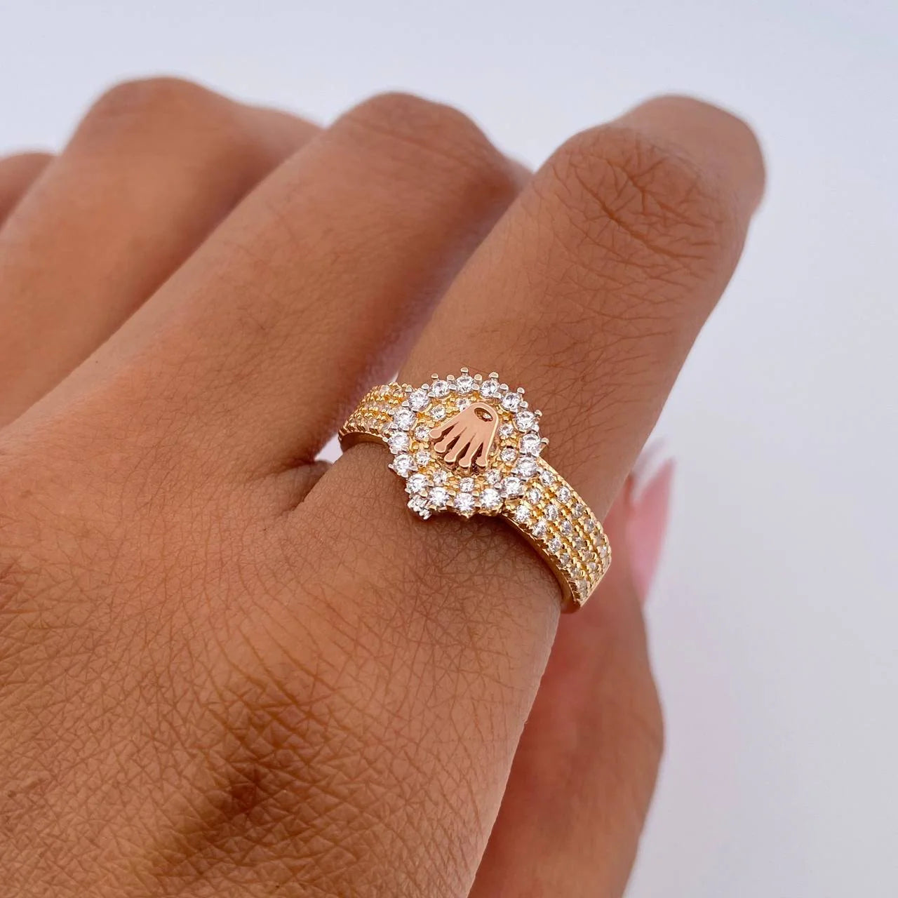 Ring Band Crown 3.3 g / T6 1/2 Two Yellow Rose Gold 18K