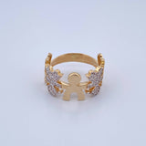 Anillo Niños 3.45gr / T7 / Circones Blancos Dos Oros Amarillo Blanco 18K &