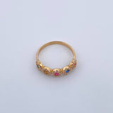 Anillo Churumbela Tupida 2.1gr / T6 1/4 / Circones Colores Oro Amarillo 18K &