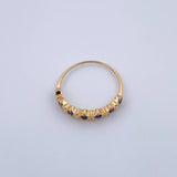 Anillo Churumbela Rombos 1.85gr / T7 1/2 / Circones Azules Oro Amarillo 18K &