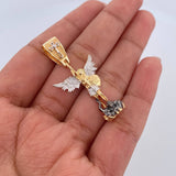 Pendant Saint Michael Archangel 5gr / 1.5in / Three 18K Gold &