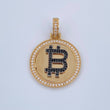Dije Bitcoins 4.85gr / 3.2cm / Circones Negros Blancos Dos Oros Negro Amarillo 18K &