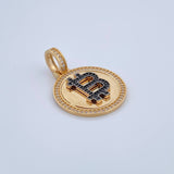 Dije Bitcoins 4.85gr / 3.2cm / Circones Negros Blancos Dos Oros Negro Amarillo 18K &
