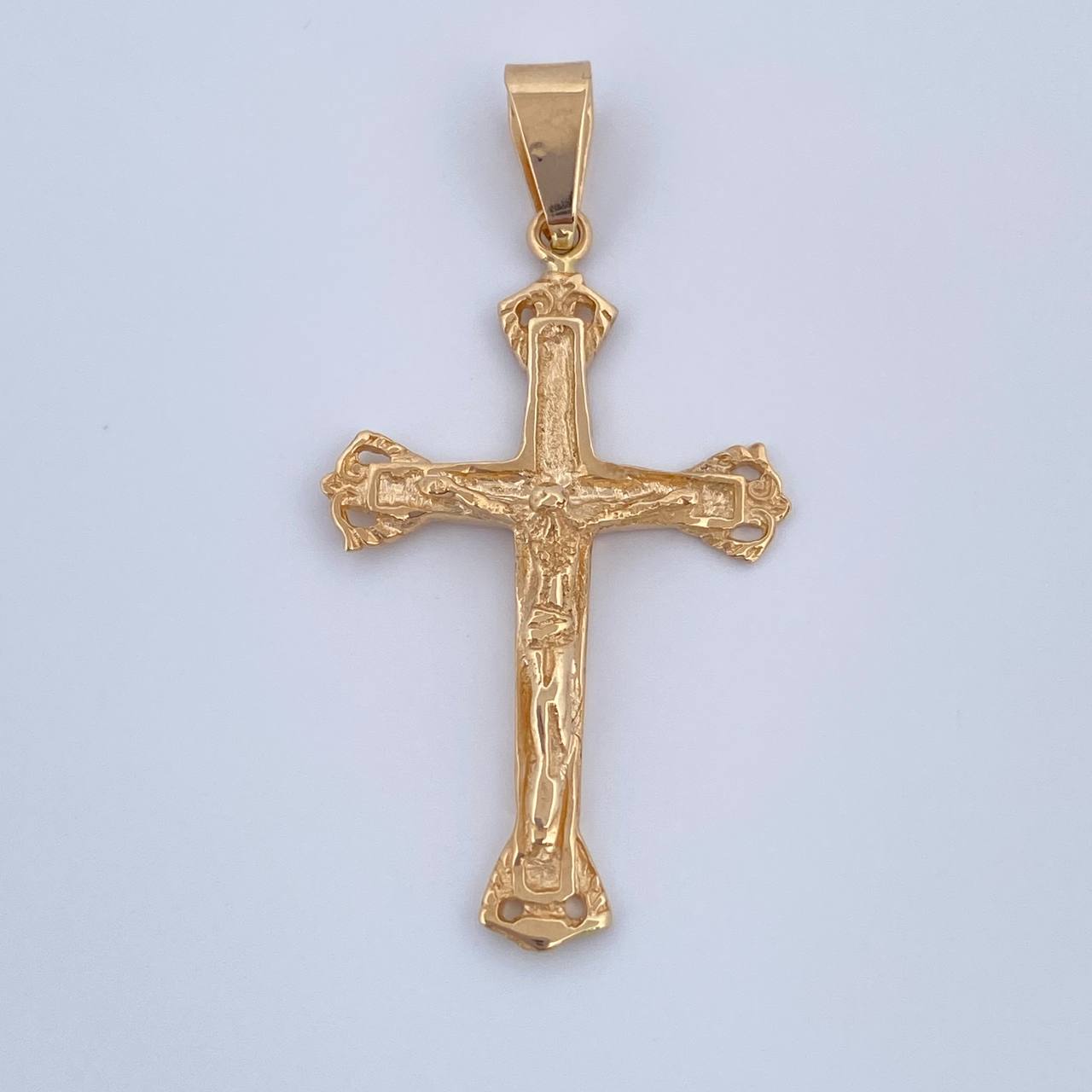 Pendant Cross Christ 2.9gr / 1.6in / Plain 18K Gold &