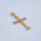 Pendant Cross Christ 2.9gr / 1.6in / Plain 18K Gold &
