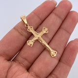 Pendant Cross Christ 2.9gr / 1.6in / Plain 18K Gold &