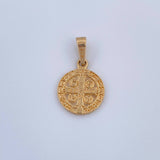 Pendant Saint Benedict 1.65gr / 0.8in / Polished 18K Gold &