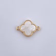 Herraje Trebol 1.7gr / 2cm / Nacar Blanco Oro Amarillo 18K &