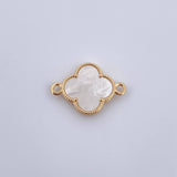 Charm Clover 1.75gr / 0.8in / White Mother-of-Pearl 18K Gold &