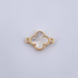 Charm Clover 1.15gr / 0.7in / White Mother-of-Pearl 18K Gold &