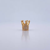 Herraje Corona 1.75gr / 1cm / Circones Blancos Oro Amarillo 18K &