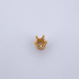 Herraje Corona 1.75gr / 1cm / Circones Blancos Oro Amarillo 18K &
