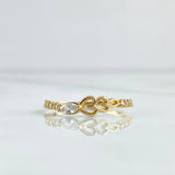 Vectoreal Heart Ring 1.45gr / Size 7 1/4 / White Zircons 18K Yellow Gold *