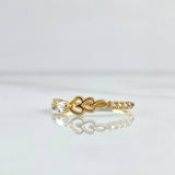 Vectoreal Heart Ring 1.45gr / Size 7 1/4 / White Zircons 18K Yellow Gold *