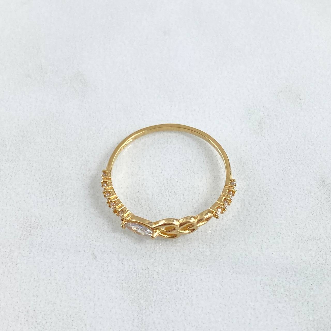 Vectoreal Heart Ring 1.45gr / Size 7 1/4 / White Zircons 18K Yellow Gold *