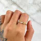 Vectoreal Heart Ring 1.45gr / Size 7 1/4 / White Zircons 18K Yellow Gold *