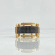 Segmented Screw Ring 17.4gr / T11 1/2 / White and Black Zircons 18K Yellow Gold