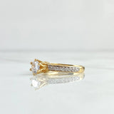 Solitaire Ring 2.65gr / Size 6 / White Zircons 18K Yellow Gold *