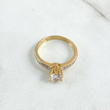 Solitaire Ring 2.65gr / Size 6 / White Zircons 18K Yellow Gold *
