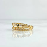 Baseline Heart Ring 3.05gr / Size 6 3/4 / White Zircons 18K Yellow Gold *